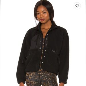 Free People FP Movement Black Hit the Slopes Fleece Jacket Size S